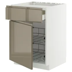 IKEA METOD / MAXIMERA(195.770.73) Sza st n pł/szu/2dr ko, білий/Voxtorp Gloss Dark -brown