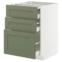 IKEA METOD / MAXIMERA(595.177.27) ST шафа зі висувним верхом/3 -е, Biały/axstad gria -green