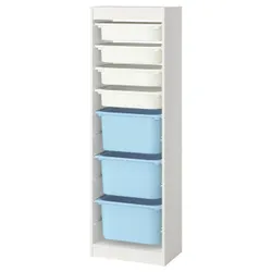 IKEA TROFAST(995.754.47) Полка с контейнерами, Белый белый/светло -голубой
