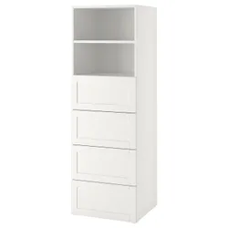 IKEA SMÅSTAD / PLATSA(093.964.26) стійка, біла біла рама / з 4 ящиками