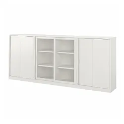 IKEA TONSTAD(995.717.60) комбинация с раздвижными дверями, Кремовое/бесцветное стекло