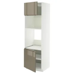 IKEA METOD(495.774.39) SZA St Pie/Mikr 2DR/HALT, білий/Voxtorp Gloss Dark -brown