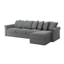 IKEA GRÖNLID(394.090.69) 4-місний диван з шезлонгом, Люнген середньо сірий
