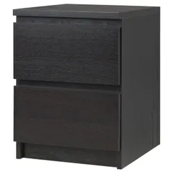 IKEA MALM (001.033.43) MALM Комод с 2 ящиками, черно-коричневый, 40x55 см