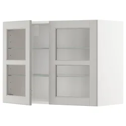 IKEA METOD(694.596.80) половина / 2 стеклянная дверь, белый / лерхиттан светло-серый