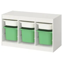 IKEA TROFAST(295.744.65) Полка с контейнерами, Белый белый/ярко -зеленый