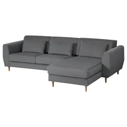 IKEA SLATORP(895.775.74) Диван из 3 человек с шезлонгом, Хакебо темно -серый