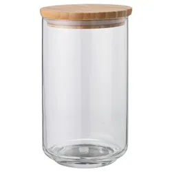 IKEA EKLATANT (903.766.02) Ящик с крышкой, прозрачным стеклом, бамбуком