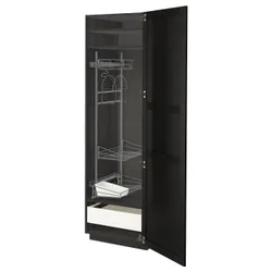 IKEA METOD / MAXIMERA(193.597.01) высокий шкаф / промышленный интерьер, черный / Lerhyttan черная морилка