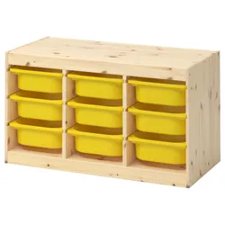 IKEA TROFAST (392.408.67) стелаж з контейнерами, світло-біла морилка сосни / жовта