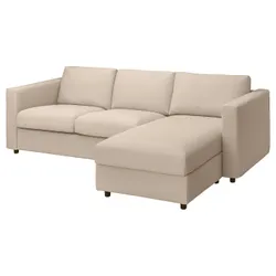 IKEA VIMLE (193.991.27) 3-местный диван с козеткой, Халларп бежевый