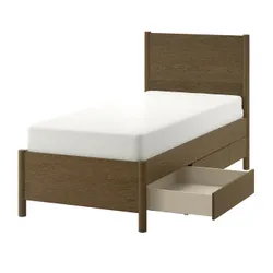 IKEA TONSTAD(895.464.98) каркас кровати с ящиками, коричневый окрашенный дубовый шпон/Lönset