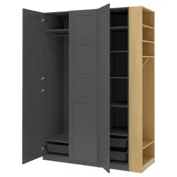 IKEA PAX / BERGSBO(796.234.73) Комбинация гардероба, Темно -серый темно -серый/имит. дуб
