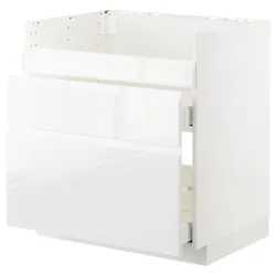IKEA METOD(192.805.24) тумба під раковину HAVSEN / 3fr / 2ch, білий Maximera / Voxtorp глянцевий / білий