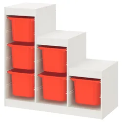 IKEA TROFAST(493.355.39) стійка, білий/помаранчевий