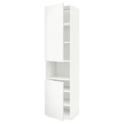IKEA METOD(994.586.36) шестой высокий микро 2д/половина, белый/Воксторп матовый белый