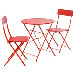 IKEA SUNDSÖ(194.877.89) стол+2 стула, на открытом воздухе, оранжевый/оранжевый