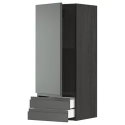IKEA METOD / MAXIMERA(294.584.99) навесной шкаф, дверь/2 ящика, черный/Воксторп темно-серый