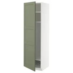 IKEA METOD(895.185.13) Высокий шкаф, полки/корзина, Biały/Axstad Greya -green