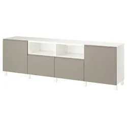 IKEA BESTÅ(195.689.45) Телевізійна лавка з дверима та ящиками, Biały/Hammarsmed/Stubbarp Beige