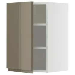 IKEA METOD(695.774.19) настінна шафа з полками, білий/Voxtorp Gloss Dark -brown