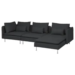 IKEA SÖDERHAMN (494.496.11) 4-місний диван з шезлонгом, Фрідтуна темно-сіра