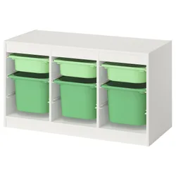IKEA TROFAST(795.744.82) Полка с контейнерами, белый светло -зеленый/ярко -зеленый