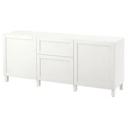 IKEA BESTÅ(091.956.25) комбинация с выдвижными ящиками, белый / Ханвикен / Стаббарп белый