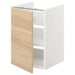 IKEA ENHET(793.211.21) умывальник с пол/дверью, белый/имитация дуб