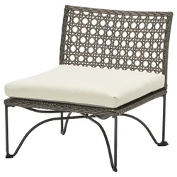 IKEA JUTHOLMEN (693.851.56) садове крісло, темно-сірий / Куддарна бежевий