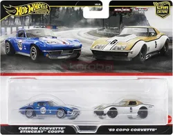 Набор из двух машинок Hot Wheels Premium Culture: кастомный Corvette Stingray Coupe/ '69 HRR80