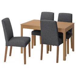 IKEA EKEDALEN / BERGMUND(794.084.78) стол и 4 стула, имитация. дуб / Gunnared средне-серый