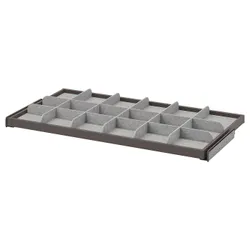 IKEA KOMPLEMENT(894.370.60) висувна полиця з перегородкою, темно-сірий/світло-сірий