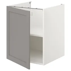 IKEA ENHET (893.209.94) ша ст с пол/дверью, белая/серая рамка