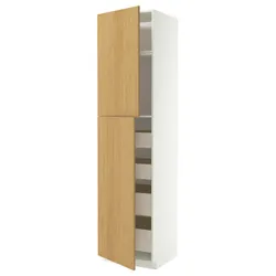 IKEA METOD / MAXIMERA(196.008.32) Кабінет 2 -ї двері/4SZUFL, Білий/Сінарп навколо дуба