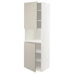 IKEA METOD(594.597.46) шестой высокий микро 2д/половина, белый/Стенсунд бежевый