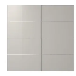 IKEA HOKKSUND(094.397.13) Розсувні двері, світло-сірий глянець