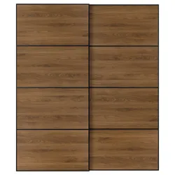 IKEA MEHAMN(596.090.10) Раздвижная дверь, Черный/2 -й орех