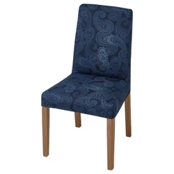IKEA BERGMUND(494.289.77) стул, имитация. dębu / Квиллсфорс темно-синий / синий