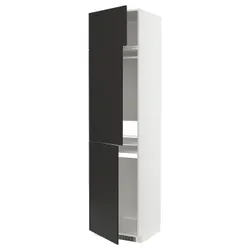 IKEA METOD(294.987.54) висока шафа для льоду/морозильна камера/3 двері, білий/матовий антрацит Nickebo
