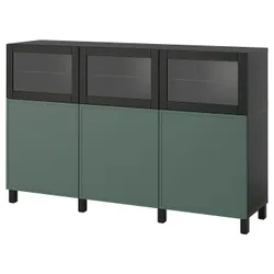 IKEA BESTÅ(996.122.56) Комбинация с дверями, Czarnybrowz/Krukmakare темно -серый
