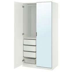 IKEA PAX / KAMMARTORP/GULLABERG(295.725.17) Комбинация гардероба, Белое/белое зеркало