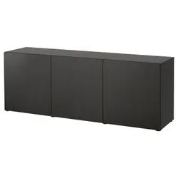 IKEA BESTÅ(393.249.80) поєднання з дверима, чорно-коричневий / Lappviken чорно-коричневий