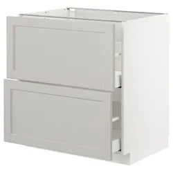 IKEA METOD / MAXIMERA(392.743.29) sz stj 2fr / 2in szu, білий / Lerhyttan світло-сірий