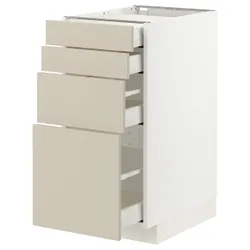IKEA METOD / MAXIMERA(794.267.07) шкаф ст 4фр / 4ч, белый / Хавсторп бежевый