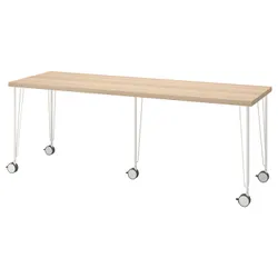 IKEA LAGKAPTEN / KRILLE(194.176.40) стол письменный, под беленый дуб / белый