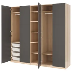 IKEA PAX(992.518.05) гардероб, под беленый дуб / Мерокер темно-серый