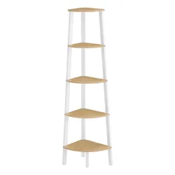 Кутова полиця з 5 полицями Light Oak 159 см