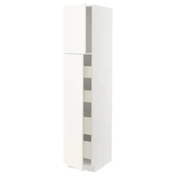 IKEA METOD / MAXIMERA(495.074.27) высокий шкаф с 2 дверцами/4 ящиками, белый/Вальстена белый