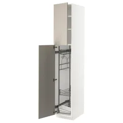 IKEA METOD(094.590.32) высокий шкаф / промышленный интерьер, белый/Стенсунд бежевый